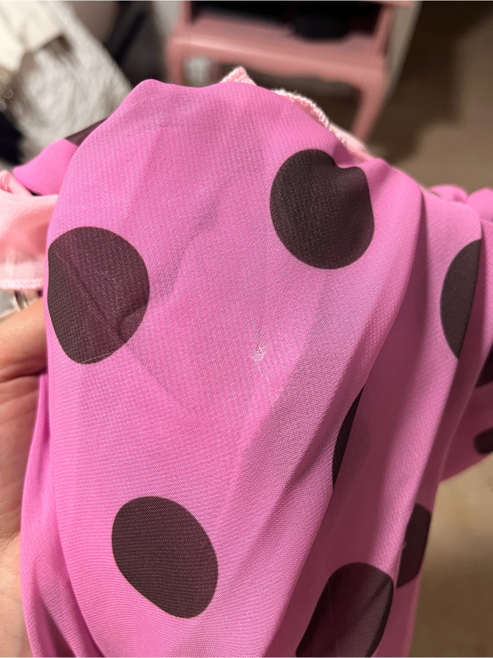 Pink and Brown Polka Dot Halter Maxi Dress - Picture 5 of 5